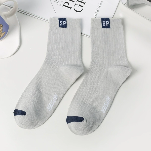 Men's cloth mid-tube socks-light gray