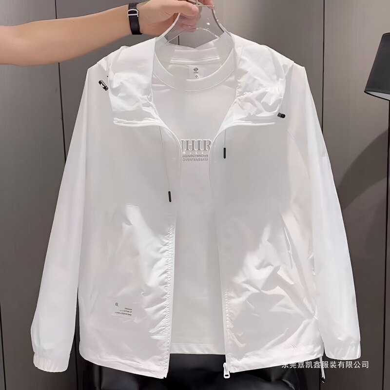 Summer 2026 Hooded Sun Protection Jacket for Men, New Thin Casual Trendy Jacket, Fashionable and Versatile Men's Outerwear Summer 2026 Hooded Sun Protection Jacket for Men, New Thin Casual Trendy Jacket, Fashionable and Versatile Men's Outerwear