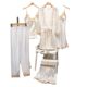 Foreign trade cross-border manufacturers new pajamas with chest pad European and American plus size gold ladies flower five-piece set of thin home clothes