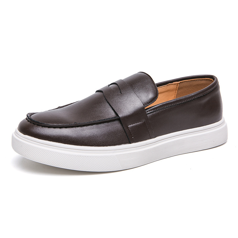 Nuevas zapatillas transfronterizas de borla de gran tamaño para hombres, pasarelas de moda europeas y americanas, zapatos de cuero, zapatillas casuales de negocios con personalidad para hombres