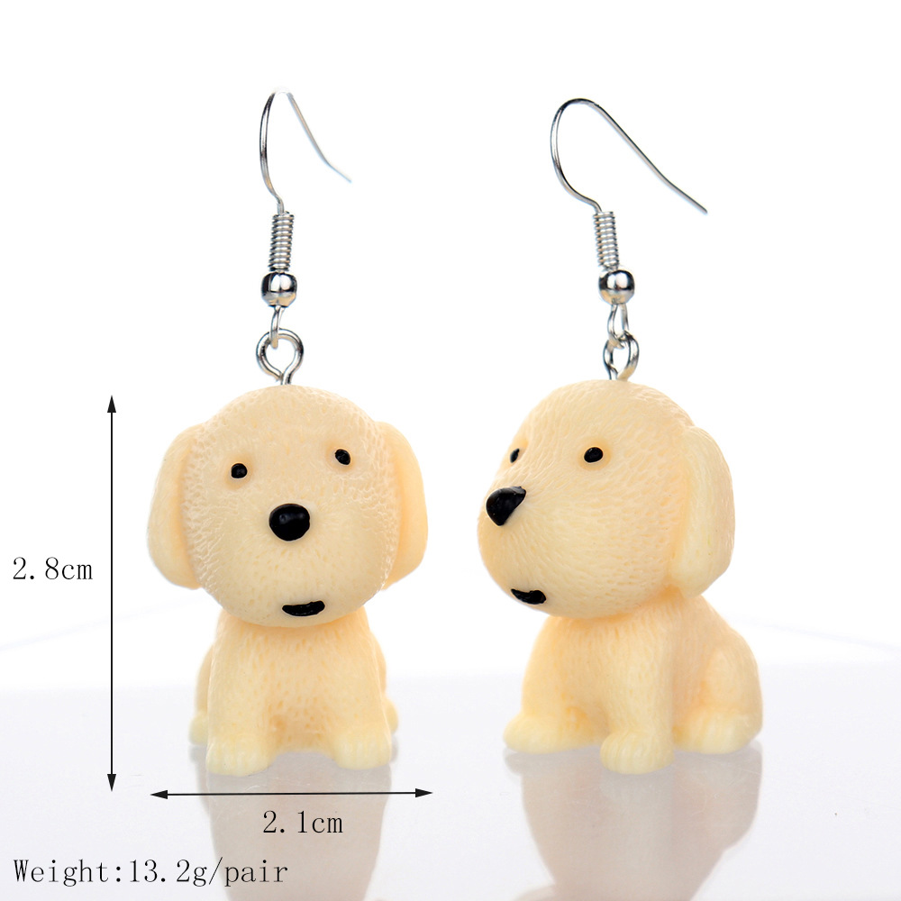 1 Pair Cute Dog Plastic Resin Drop Earrings display picture 1