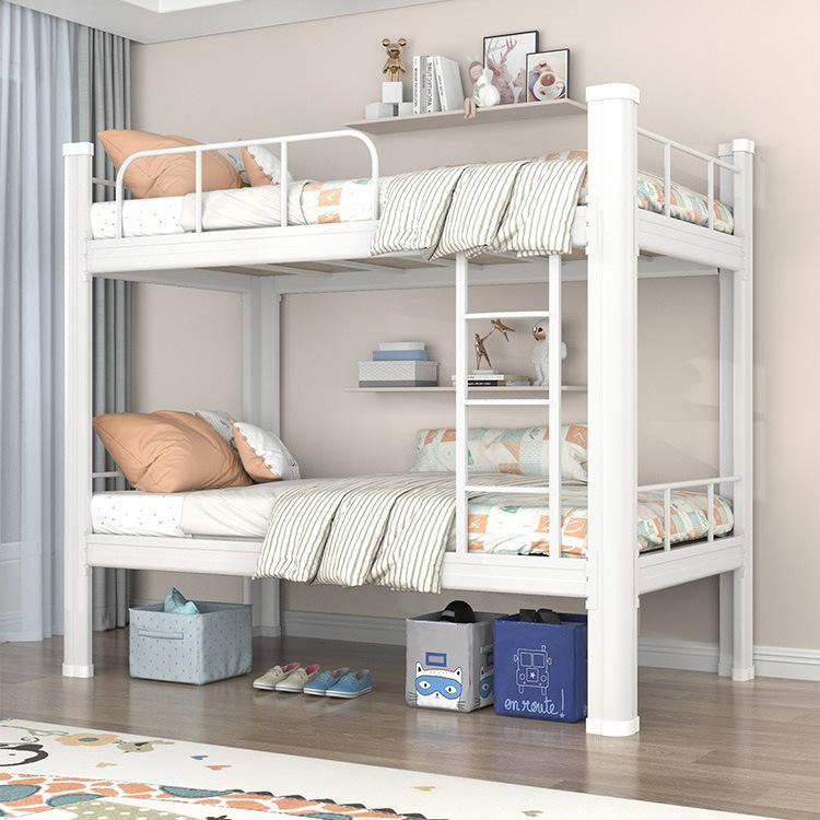 Cama de hierro cama litera superior e inferior personal adulto estudiante dormitorio cama de hierro cama de doble capa cama alta y baja
