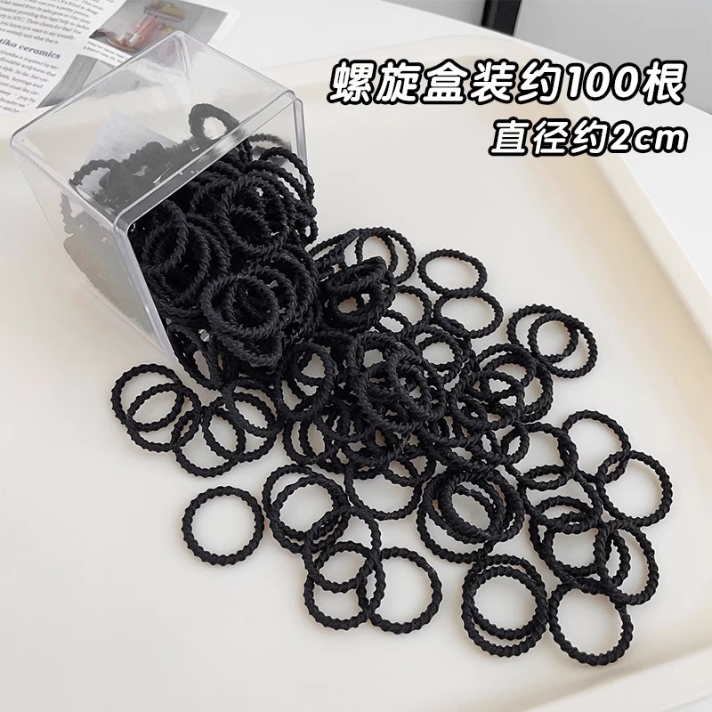 Los niños negro banda de goma del pelo del bebé lazo del pelo banda de pelo de las niñas volumen menos cuerda de pelo alta elasticidad no hace daño cuerda de pelo tocado