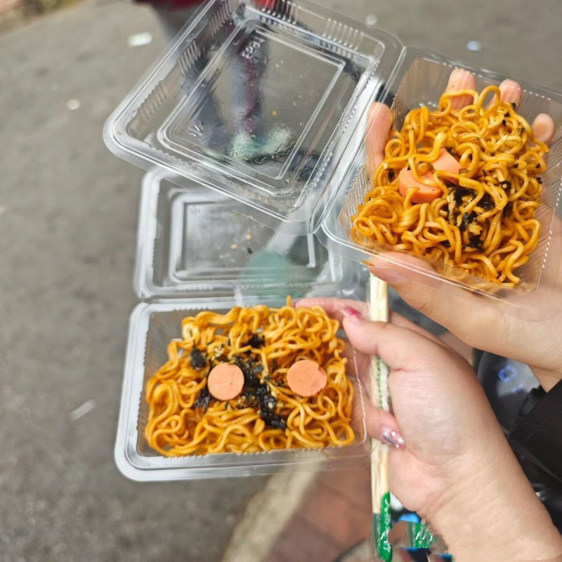 火鸡面带盖打包盒子商用专用透明塑料一次性水果凉皮打包盒批发包|undefined