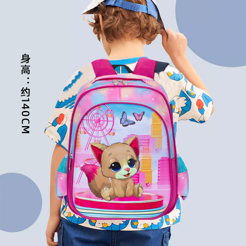 童趣可爱一年级大班小学生书包车缝线猫咪背包动漫卡通双肩包