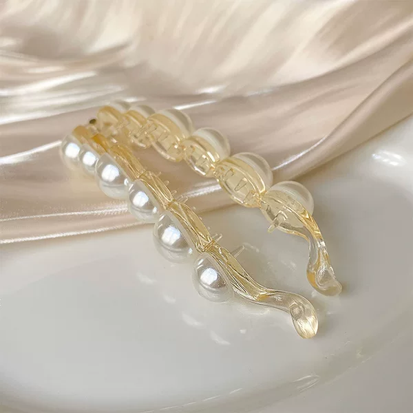 Banana Clip Vertical Ponytail Hair Clip Pearl Acrylic Korean Elegant Hair Large Hair Accessories Back of the Head Headband Hair