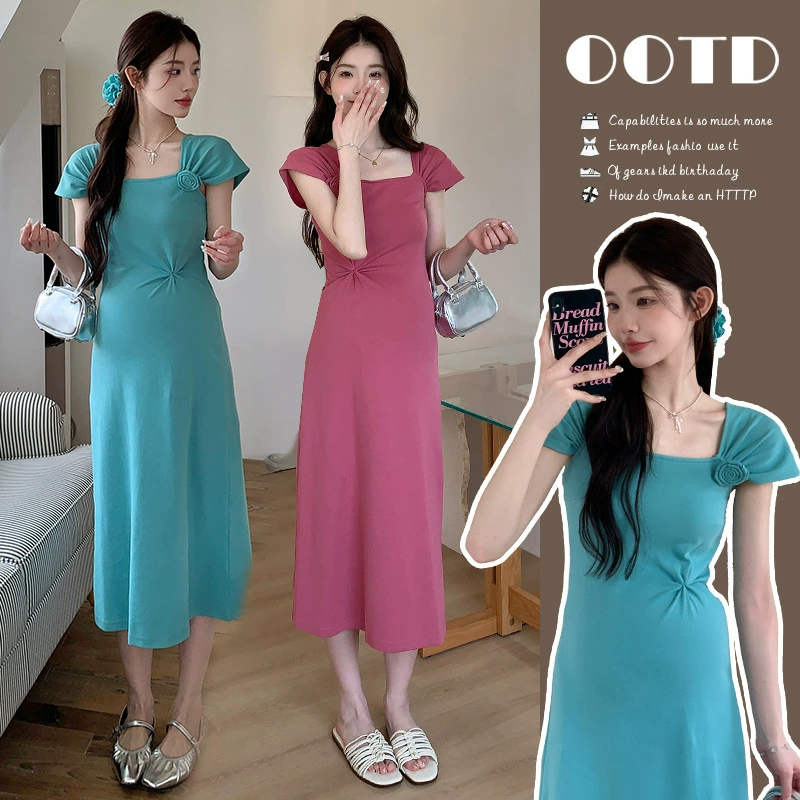 Реальный спот ~ Летняя корейская версия цветочного чая дикая мода темперамент эластичная тонкий дизайн цветочного платья