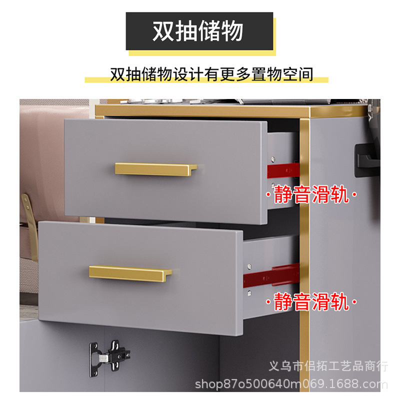 Barbería herramienta gabinete peluquería salón especial peluquería corte de pelo herramienta de gabinete coche salón de belleza herramienta de almacenamiento de mesa con cajón