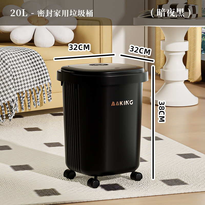 Basura doméstica cuadrada con ruedas de alto valor facial cubre cubo de inodoro de gran capacidad para sala de estar dormitorio cesta de papel especial para cocina