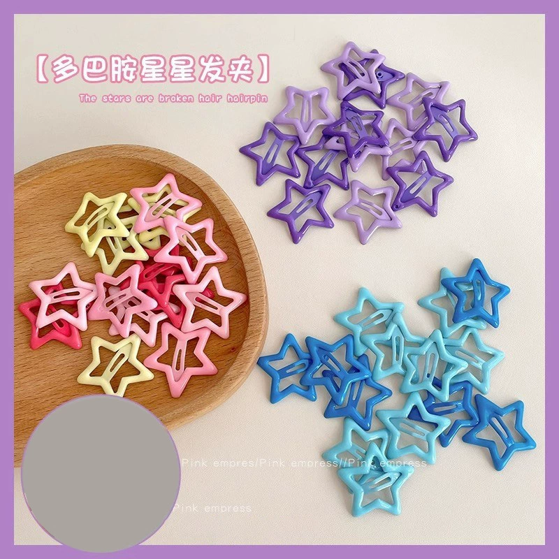 Заколки для волос-Star, детские зажимы для bang hairpins, 20 шт, смешанные пастельные цвета, легкий пластик