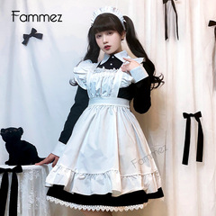 Japanese long-sleeved cosplay clothes cute Lolita uniform daily dress traditional maid maid outfit LT003