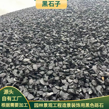 黑石子工厂批发园林工程铺路别墅庭院景观枯山水造景黑砾石水洗石