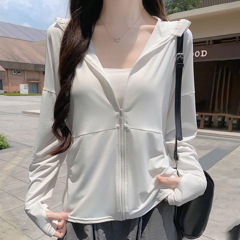 H357 Hooded Cardigan Sun Protection Clothing, Anti-Uv Sun Protection Clothing for Women, Summer Lightweight, Loose and Cool Outdoor Jacket