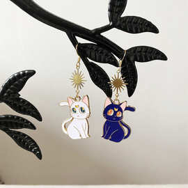 跨境 外贸 亚马逊 动漫耳环太阳-猫耳环耳饰厂家直销