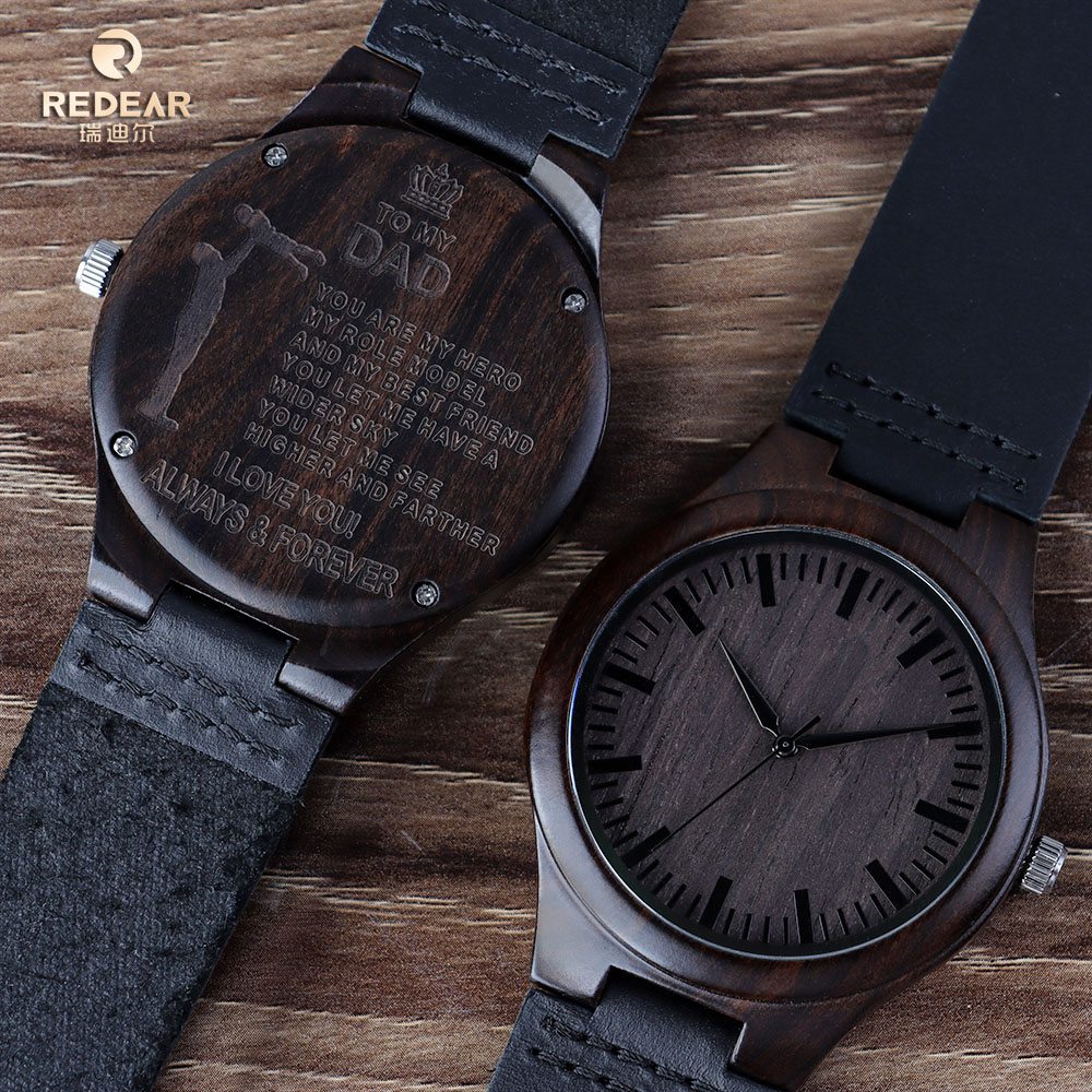 Exportación de relojes de madera para hombre, relojes de cuarzo decorativos impermeables de alta gama, relojes de cuero de moda al por mayor populares transfronterizos