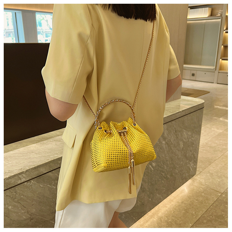270g Weight Polyester Lining Material Sewing Thread Fashion Element String Closure Type Single Shoulder Strap Strap Type Evening Bag Bags Type Party, Shopping Occasion Pu Leather Material Solid Color Pattern All Seasons Season Women's Gender Streetwear Style Bucket Shape Medium Size Women's Medium Pu Leather Solid Color Streetwear Sewing Thread Bucket String Evening Bag 4