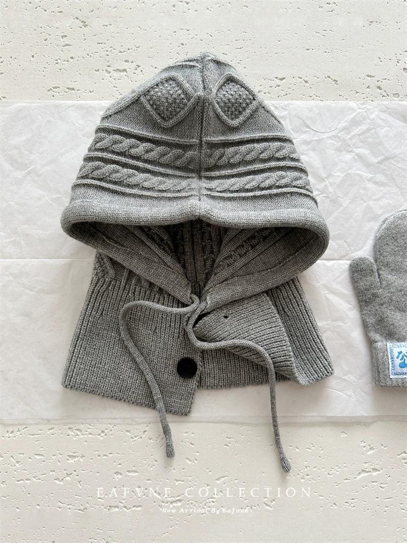 Retro winter keep warm scarf, woolen knitted hat, for beloved