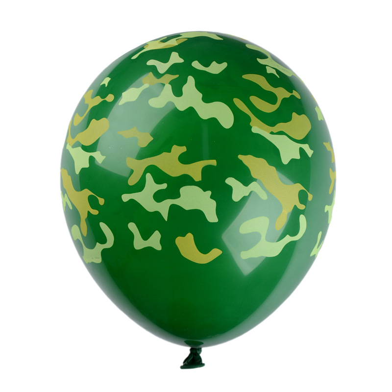 Amazon verde camuflaje Bola de látex ágata color tanque militar tema campo diseño del partido 2,8G globo