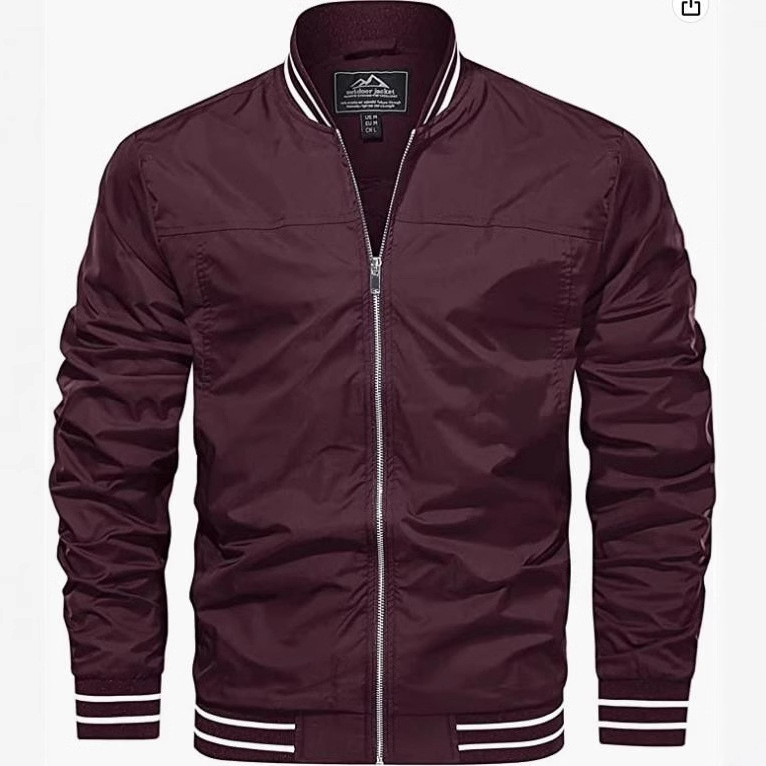 Chaqueta de los hombres ligero cazadora chaqueta de Bombardero a prueba de viento chaqueta casual abrigo tamaño europeo Amazon AliExpress
