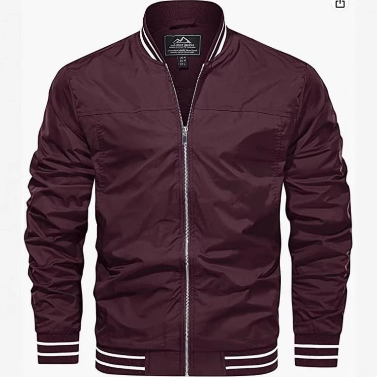 Men's Jacket Light Windbreaker Bomber Jacket Windproof Casual Jacket Coat European Size Amazon AliExpress
