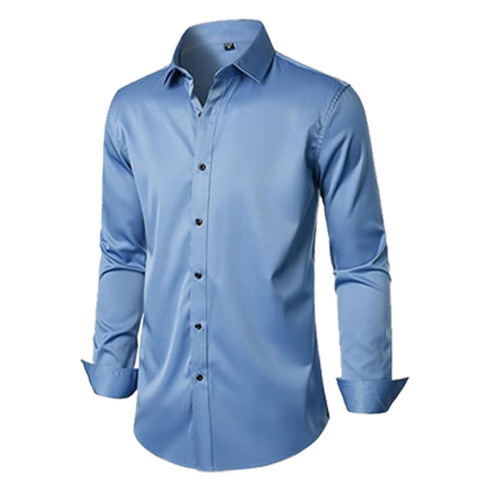 Long-sleeve shirt for men, black, slim fit, business formal, solid color, men's clothing, office wear, white, 10 cm collar