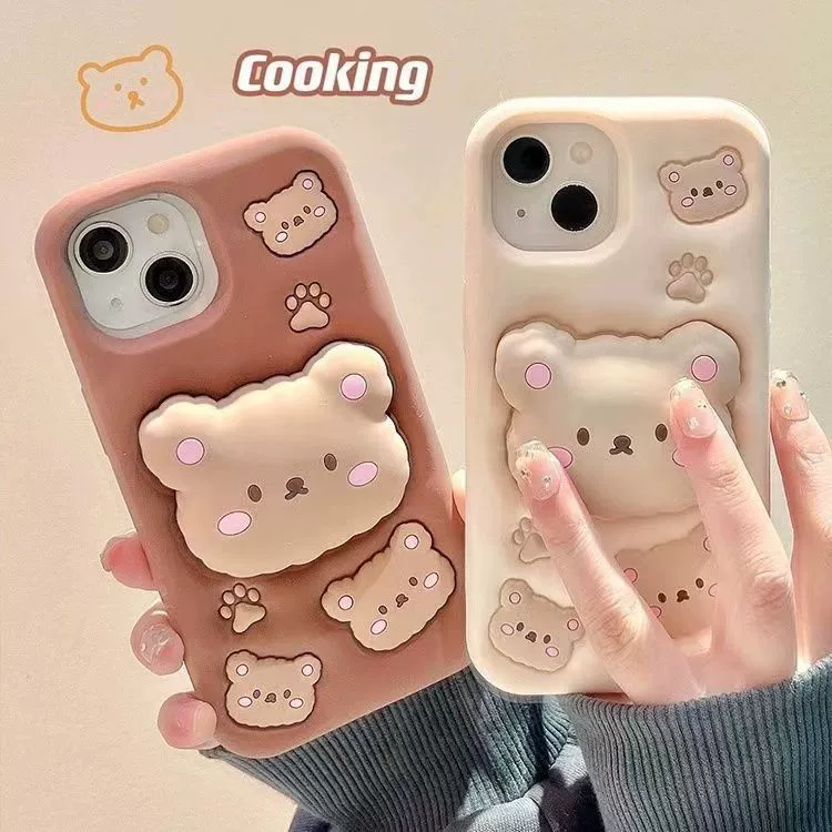 Трубка Apple, для любимого iPhone 13, силиконовый мультфильм чехол для телефона с маленькими медведями, iphone 14 pro max, защита от падения