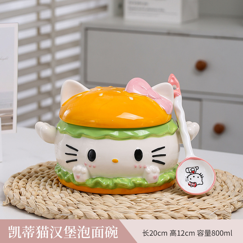 Estilo caliente serie hellokitty vajilla linda cerámica bajo vidriado accesorios para el hogar adornos regalo de cumpleaños para niñas