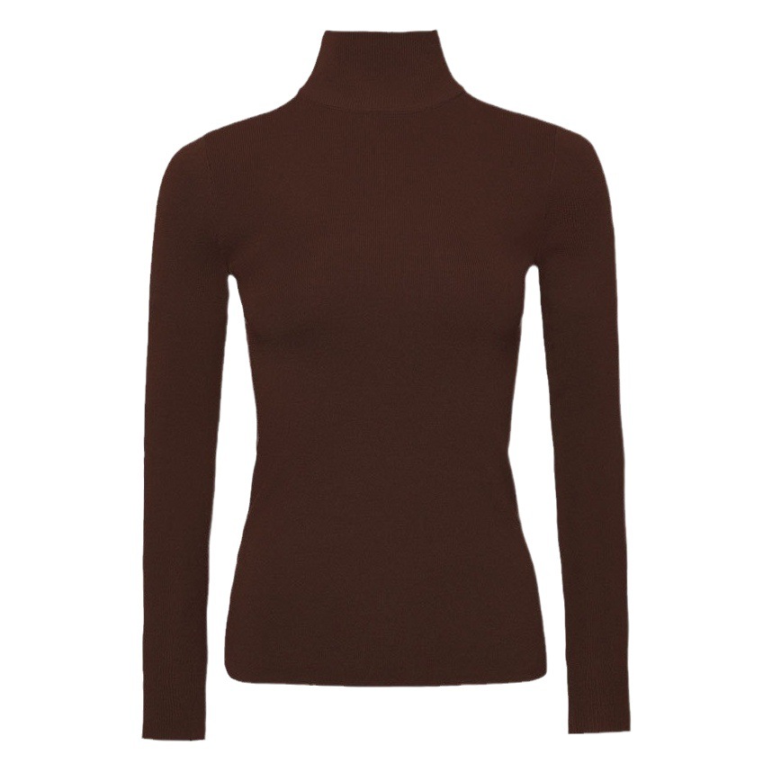 Camiseta de cuello medio alto estilo europeo y americano, novedad para otoño e invierno 2025, elegante y ajustada, suéter cálido de manga larga para combinar en capas.