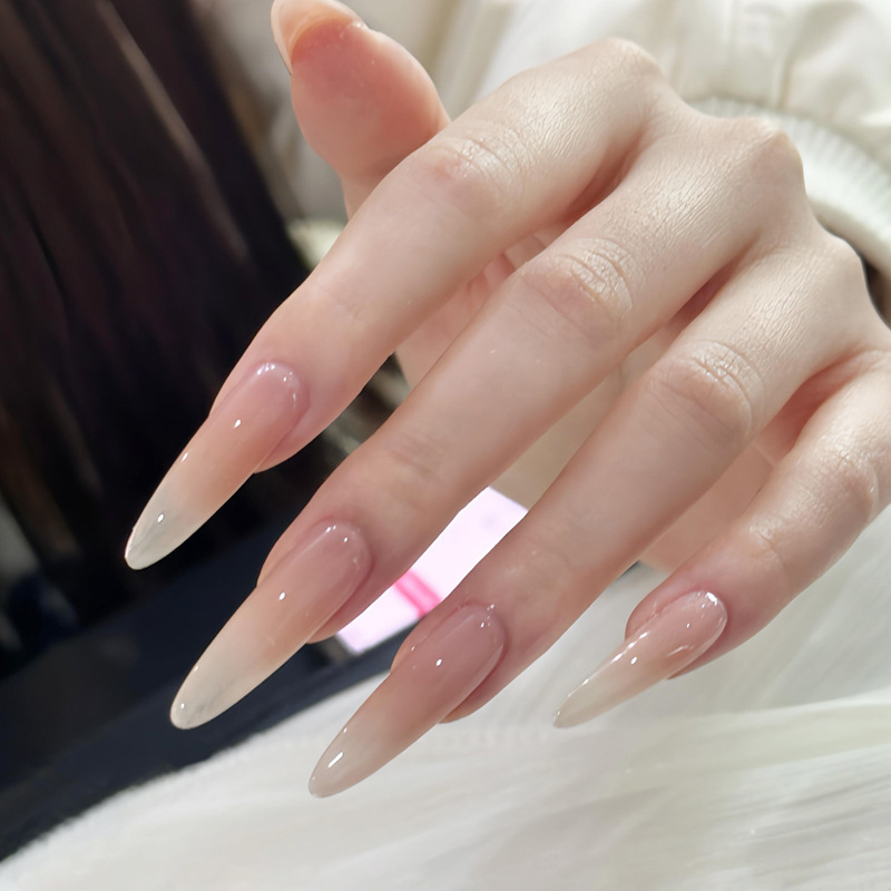 Kanroji Shishio Wears Nude Color Simple Pure Desire Whitening Handmade High-End Removable Nail Art Stickers Finished Products Wholesale