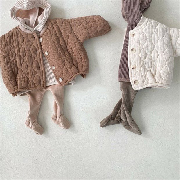 Chaqueta acolchada con foro polar para niños, ropa de invierno para bebés/niños pequeños, chaqueta acolchada gruesa, parte superior estilo coreano, cárdigan grueso para bebés, chaqueta gruesa