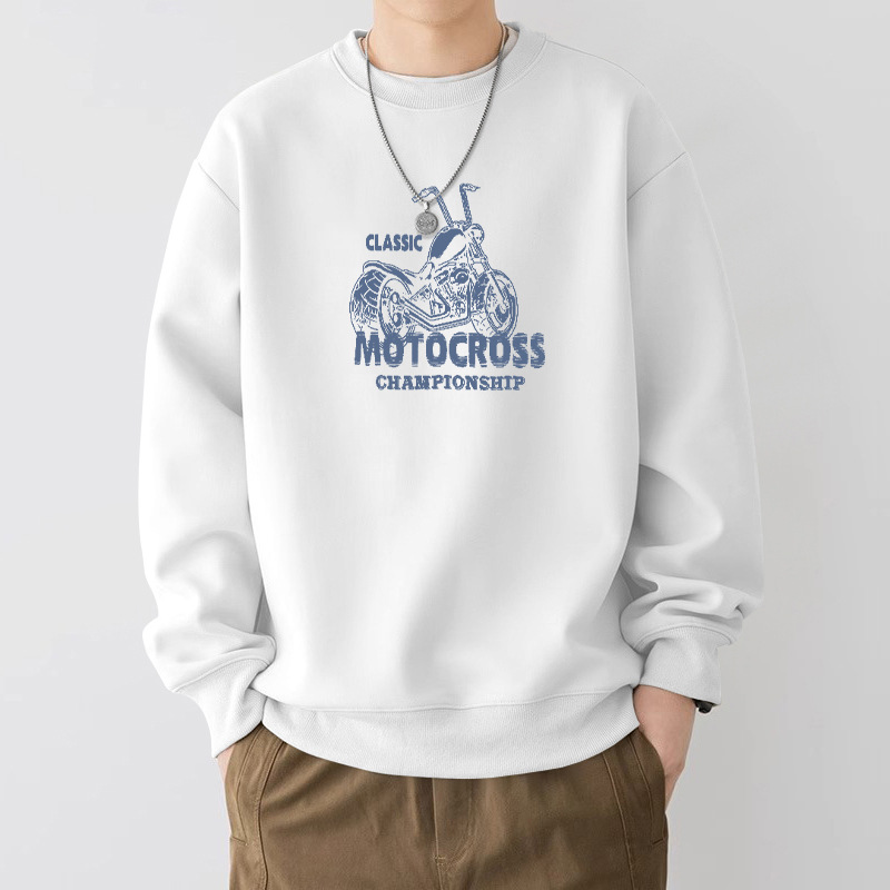 420g pesada camiseta de cuello redondo para niños primavera y otoño marca de tendencia suelta nueva chaqueta juvenil americana retro