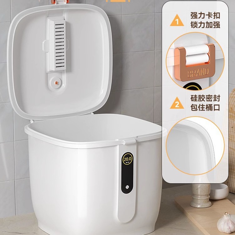 Barril de arroz repelente de insectos doméstico sello de humedad almacenamiento caja de harina de arroz enlatado caja de almacenamiento de arroz de grado alimenticio