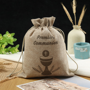 Spinning Hemp Drawstring Bag Spinning Jute Gift Bag Coffee Bean Portable Hemp Bag Wholesale Printable logo