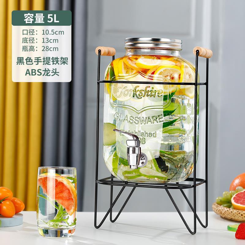 Barril de cola con grifo de vidrio barril de jugo de limón barril de bebida barril de frutas barril de té barril de mezcla barril de agua fría
