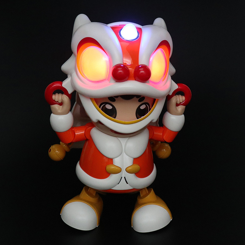 Cross-border eléctrico Dancing Lion Dance Little Lubang música ligera robot juguete eléctrico para niños TikTok mismo estilo celebridad de Internet