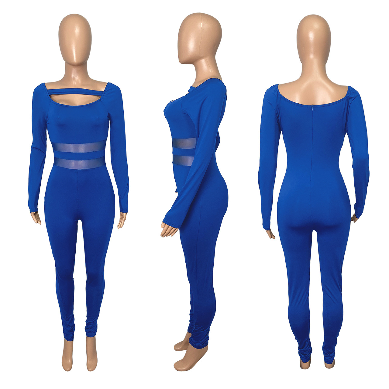 Perspective Mesh Stitching Casual Jumpsuit - Jumpsuits & Rompers - Uniqistic.com