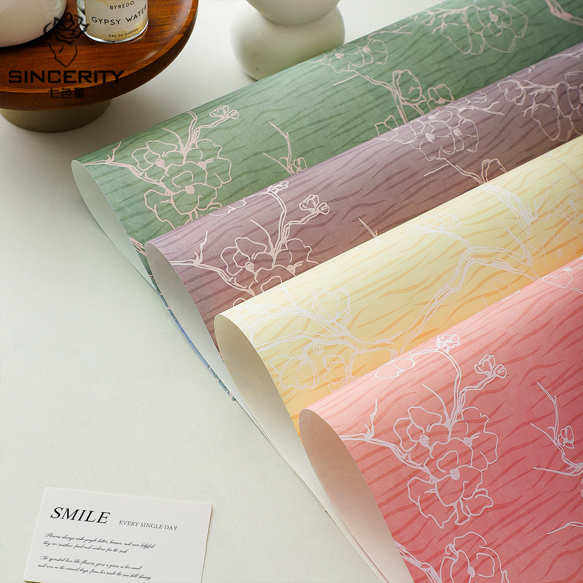 Flor de cordier de siete colores engrosado impermeable 150 g material de papel de embalaje de flores de regalo de flores de embalaje de papel