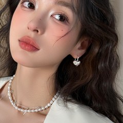 法式温柔星星锆石银针耳钩女百搭气质时尚简约设计感高级爱心耳环