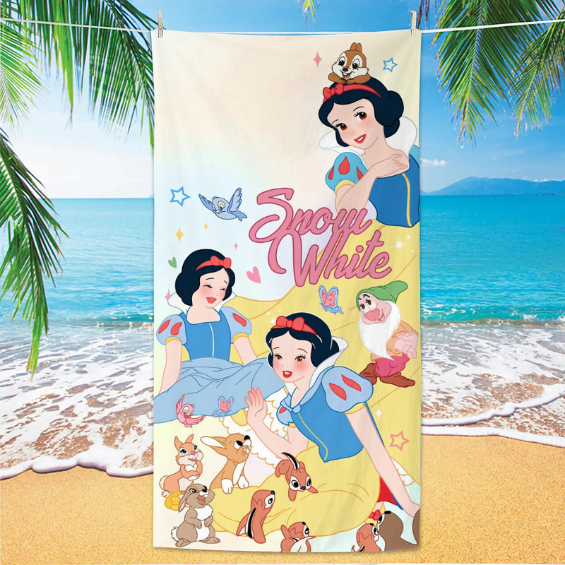 Disney Princess Cartoon Microfiber Beach Towel Soft Absorbent Quick-Drying Children's Bath Towel Vacation Sunscreen Blanket Disney Princess Cartoon Microfiber Beach Towel Soft Absorbent Quick-Drying Children's Bath Towel Vacation Sunscreen Blanket