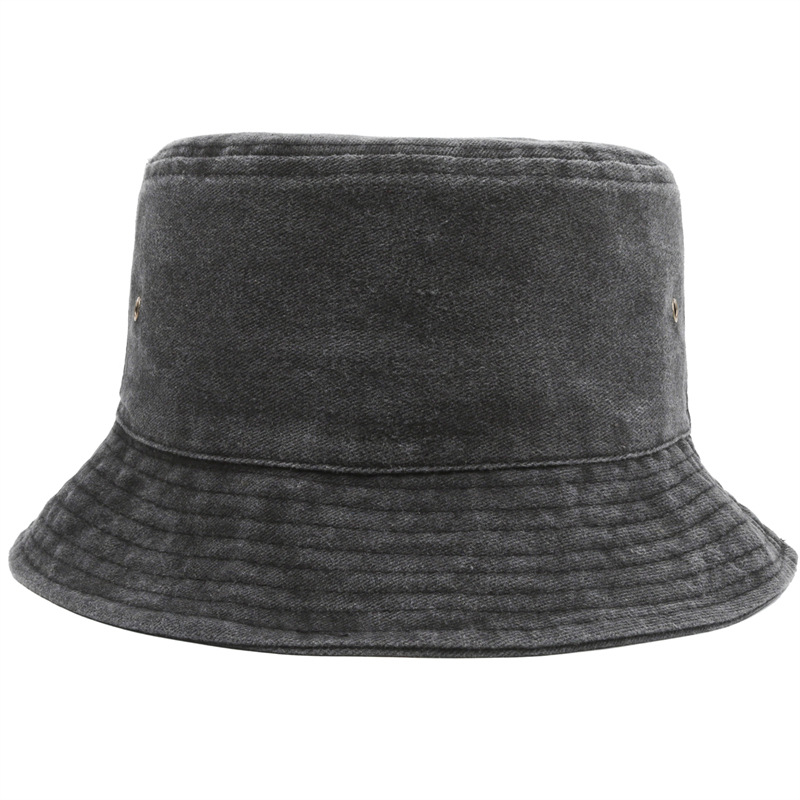 Sombrero tipo pescador de primavera y otoño, color sólido lavado, ala redonda, plegable y de moda para sombra