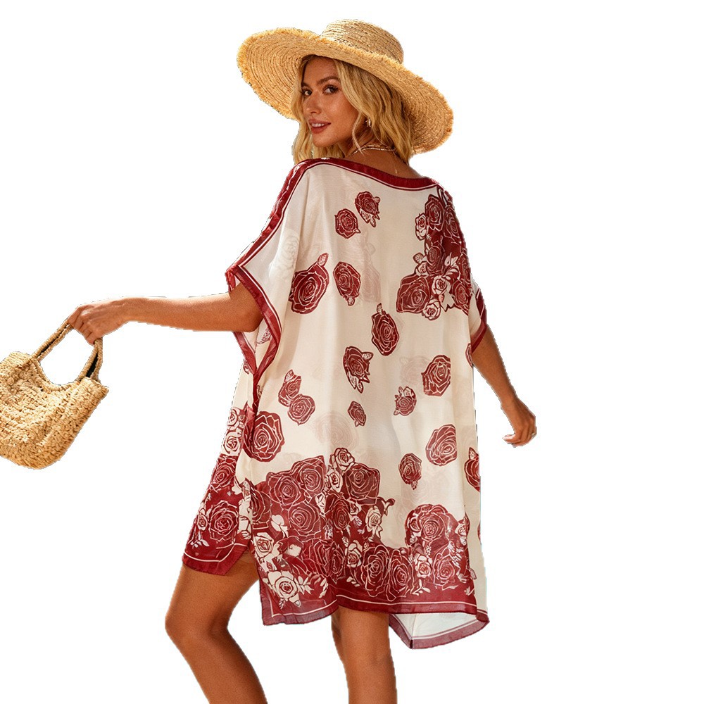 2026 nuevos productos transfronterizos de moda europea y americana vestido de playa bikini camiseta sopa de protección solar sexy elegante
