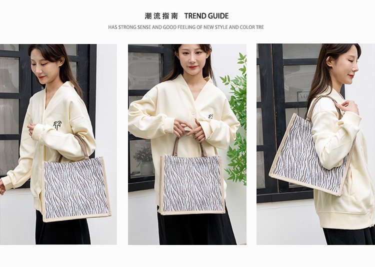 Large-capacity commuting handbags, cross-border bestsellers, hand-carried tote bags, ins linen texture single-shoulder tote bags Item Picture