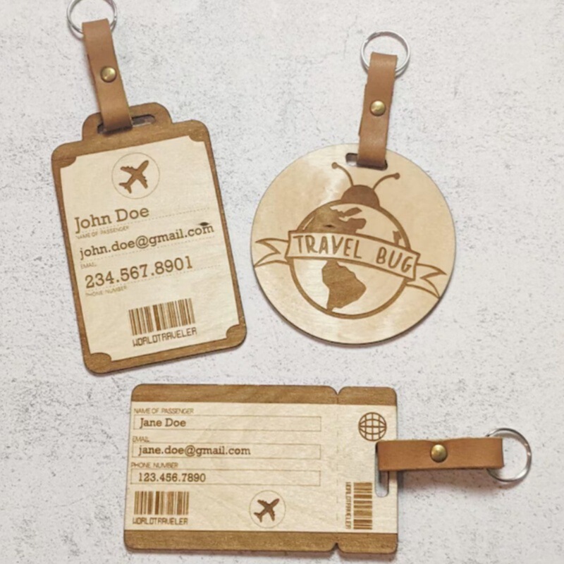 Cross-Border Hot-Selling Golf Bag Name Tag Engraved Wooden Golf Bag Name Tag Off-Field Supplies Keychain