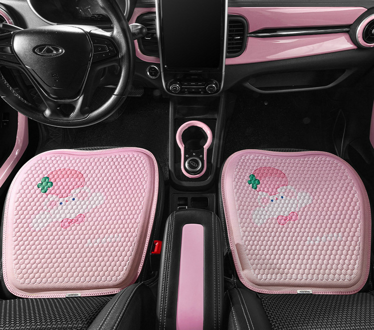 Cartoon New Car Cushion Four Seasons Universal Breathable Condensing Rubber Mat Cute Ladies Car Summer Cool Mat Seat Cushion
