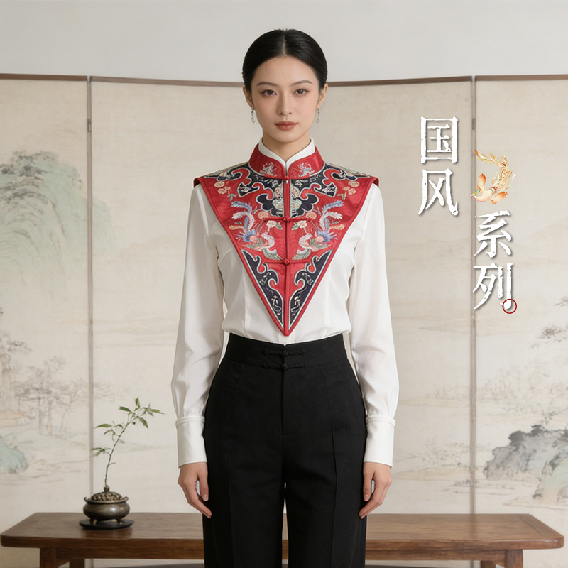 Fake Collar Cloud Shoulder Shawl New Chinese Style Performance Accessory Outerwear Shawl for Women Fashionable Versatile Spring and Autumn New Outdoor Style