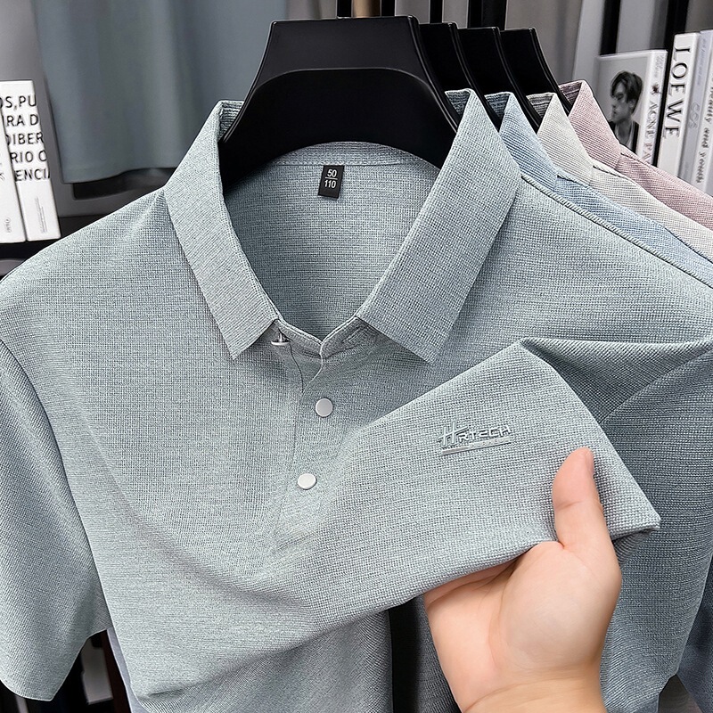 Summer New Style Men's Short-Sleeved Polo Shirt, Fashionable Casual Lapel Breathable Fully Seamless Half-Sleeved T-Shirt Men's Top Summer New Style Men's Short-Sleeved Polo Shirt, Fashionable Casual Lapel Breathable Fully Seamless Half-Sleeved T-Shirt Men's Top