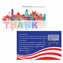新款礼物贺卡英文感谢卡节日祝福留言小卡片明信片 厂家批发