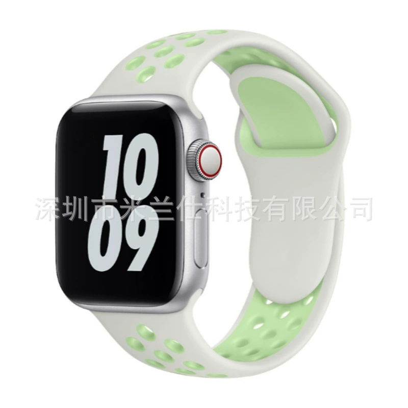 Двухцветный силиконовый браслет Nike S9 подходит для Apple iWatch6789se спортивный Ultra2
