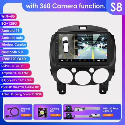 Suitable for 07-14 Mazda | DVD Navigation - with-360-camera-8128g-wifi4g-lte-version-7862-carplay-eight-core-9inch-suitable-for-07-14-mazda
