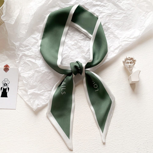 Korean fashion letters, narrow and long ribbons, women's fashionable small silk scarves, headbands, spring and autumn decorative scarves, tied scarves